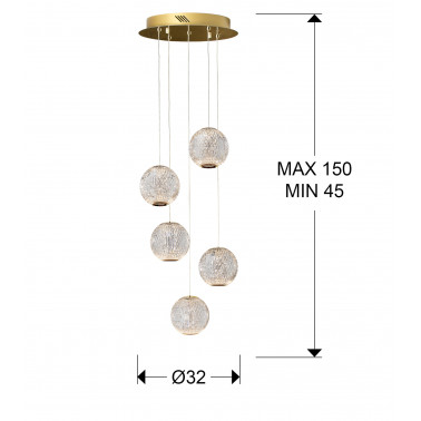 SCHULLER AUSTRAL COLGANTE 5L ORO Ø32