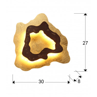 SCHULLER Halo aplique óxido/pan de oro