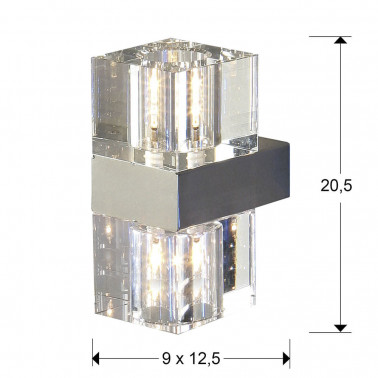 SCHULLER CUBIC Aplique cristal transparente