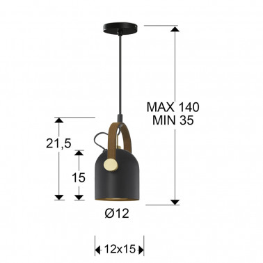 SCHULLER ADAME Colgante Negro