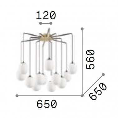 IDEAL LUX RHAPSODY SP12 COLGANTE