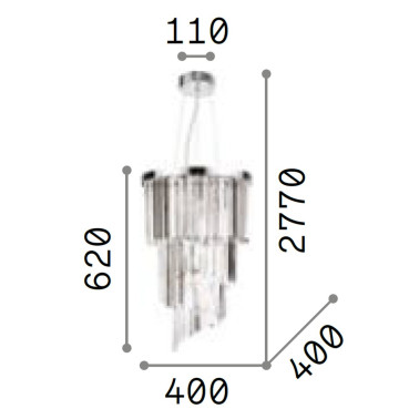 IDEAL LUX CARLTON SP8 COLGANTE CROMO