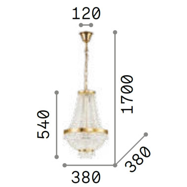 IDEAL LUX CAESAR SP6 COLGANTE CROMO