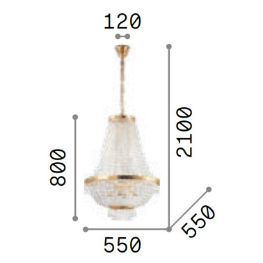 IDEAL LUX CAESAR SP12 COLGANTE CROMO