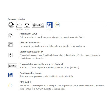 SLV ONE 60 COLGANTE BLANCO