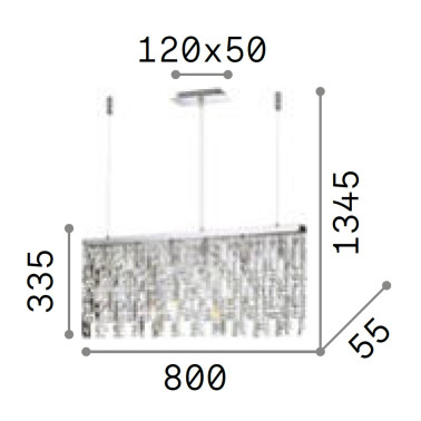 IDEAL LUX ELISIR SP6 COLGANTE LATÓN