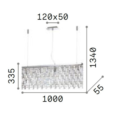 IDEAL LUX ELISIR SP8 COLGANTE LATÓN