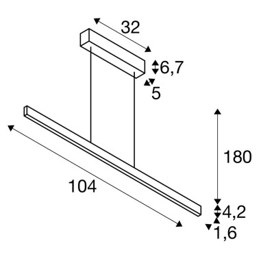 SLV ONE LINEAR 100 COLGANTE NEGRO