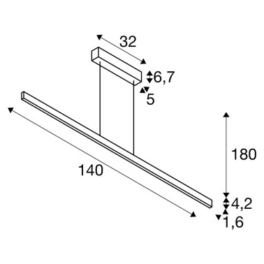 SLV ONE LINEAR 140 COLGANTE NEGRO