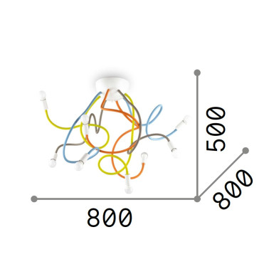 IDEAL LUX MULTIFLEX PL8 PLAFÓN MULTICOLOR