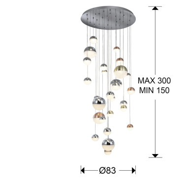 SCHULLER SPHERE COLOR colgante 27L Ø80 CCT