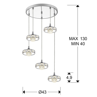 SCHULLER SURIA Lámpara colgante cromo led 25W