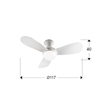 SCHULLER VITO Ventilador de techo blanco con luz