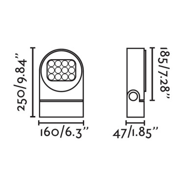 FARO MUUR 250 PROYECTOR GRIS OSCURO