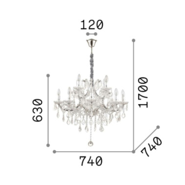 IDEAL LUX NAPOLEON SP12 COLGANTE ORO