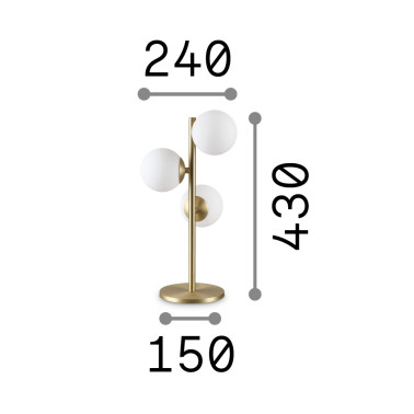 IDEAL LUX PERLAGE TL3 Sobremesa Latón