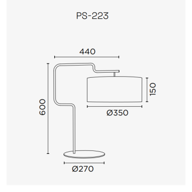 PUJOL ZIG 223 SOBREMESA PANTALLA Ø350