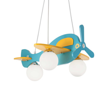 IDEAL LUX AVION SP3 COLGANTE CELESTE