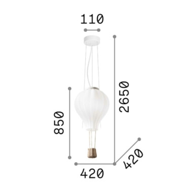 IDEAL LUX DREAM BIG D42 COLGANTE BLANCO