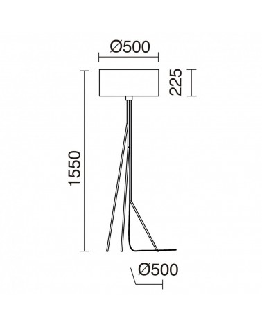 EXO LIGHTING DIAGONAL PIE DE SALÓN NEGRO