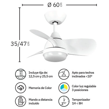 Fabrilamp Pirdo Ventilador De Techo Blanco