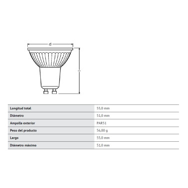 OSRAM Parathom Bombilla LED GU10 Regulable