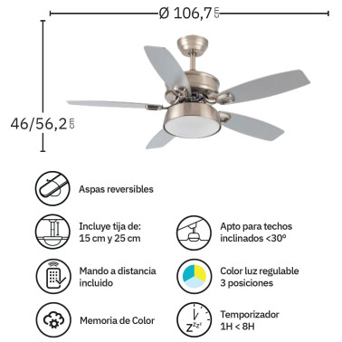 Fabrilamp Braw Ventilador de Techo Blanco