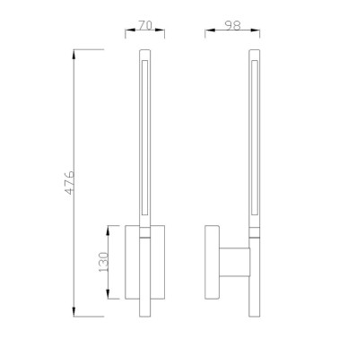 MANTRA TORCH LED Lámpara aplique negro