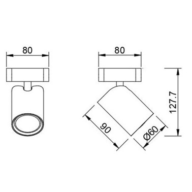 MANTRA SAL Foco Orientable Negro GU10