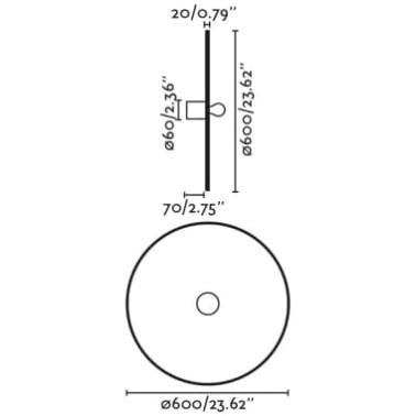 FARO COSTAS 600 H70 Aplique ratán