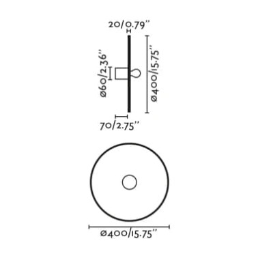 FARO COSTAS 400 H70 Aplique ratán