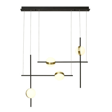 MANTRA CUBA LED colgante negro/oro 88CM