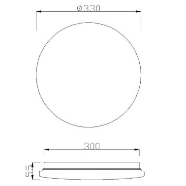 MANTRA ZERO 330 Plafón Blanco 5000K