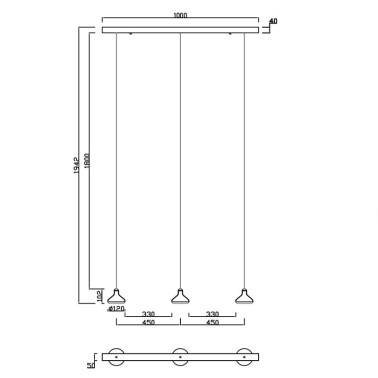 MANTRA SIRIO LED Colgante Negro 3L