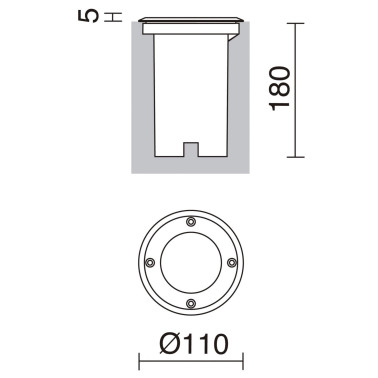 DOPO BORA Round empotrable suelo IP67