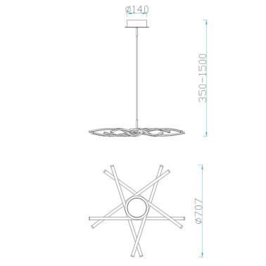 MANTRA AIRE 707 Colgante Plata Regulable