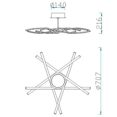 MANTRA AIRE 707 Plafón Plata