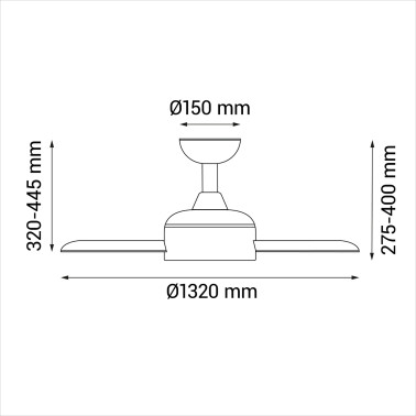 SULION IVY Ventilador de Techo Blanco-Madera IP44