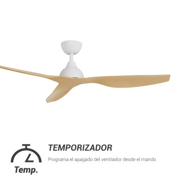 SULION IVY Ventilador de Techo Blanco-Madera IP44