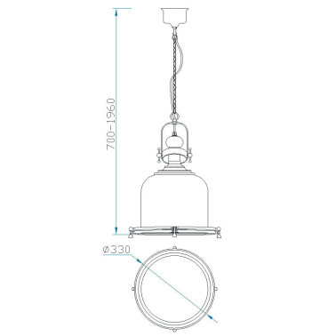 MANTRA VINTAGE Lámpara colgante cuero y cristal fumé Ø330mm