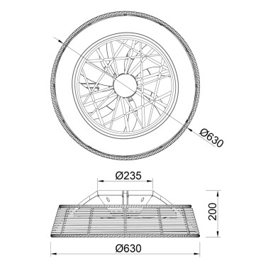 MANTRA INDONESIA Plafón Ventilador Ratán