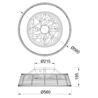 MANTRA INDONESIA Mini Plafón Ventilador Ratán