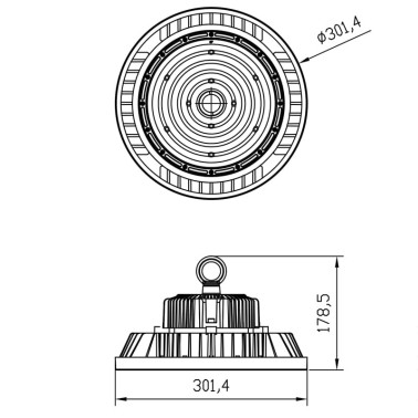 MANTRA URANO CAMPANA UFO LED 200W 90º 4000K