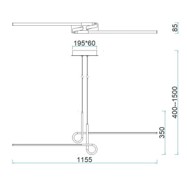 MANTRA CINTO colgante cromo led 24W