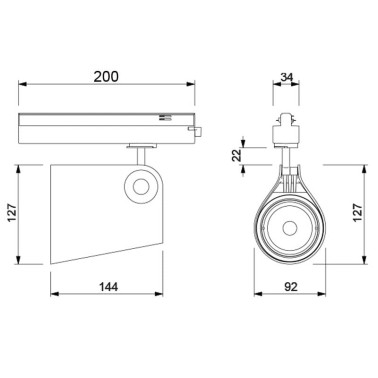 MANTRA IPSILON Proyector de carril negro 4000K