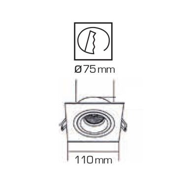 INCOLAMP Empotrable de Techo Negro 110