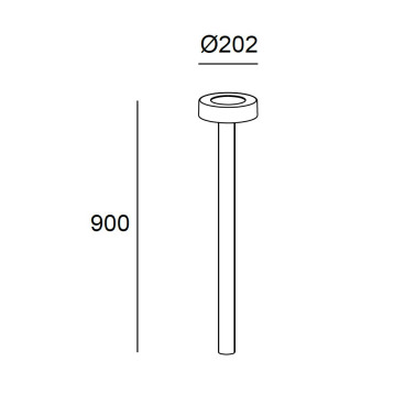 LEDSC4 ORBIT BOLLARD 900 BHC Gris Urbano