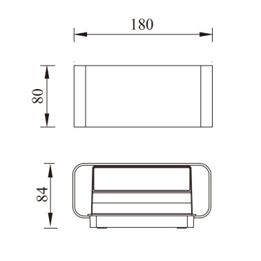 IBERLAMP ZEROUNO Rectangular Aplique Antracita