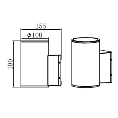 IBERLAMP FOX Aplique Antracita 12W