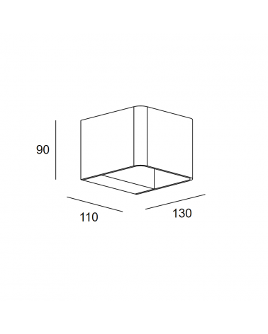 LEDSC4 WILSON Square Aplique Gris Oscuro